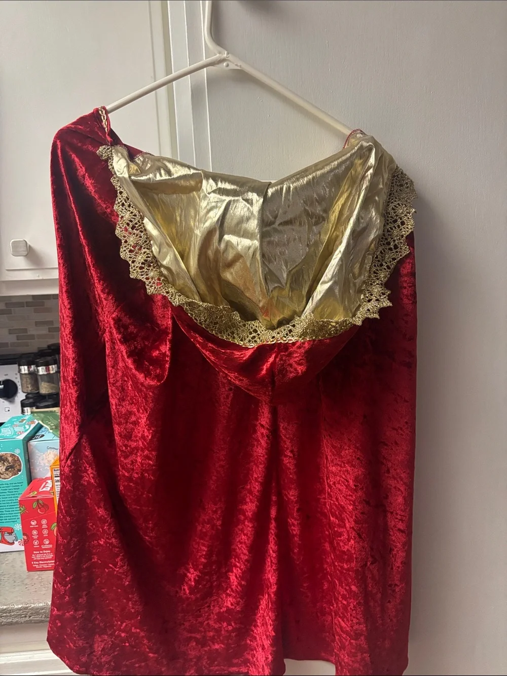 Red Velvet Hooded Cape Coat Beauty & Beast - Kids Elegant Outerwear
